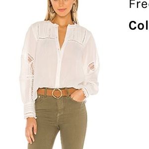 Free People Emma Eyelet button down blouse